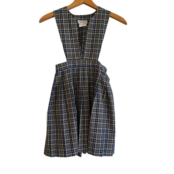 Dennis Uniform Girls Plaid School Jumper Size G8 Gray Blue Acadamia Preppy - Picture 1 of 10